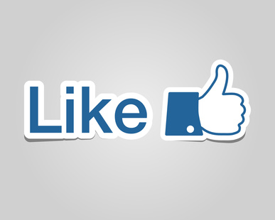 blue facebook symbol of like